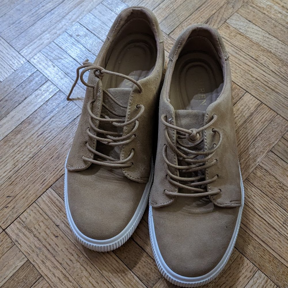 Light camel ralph lauren sneakers size 8